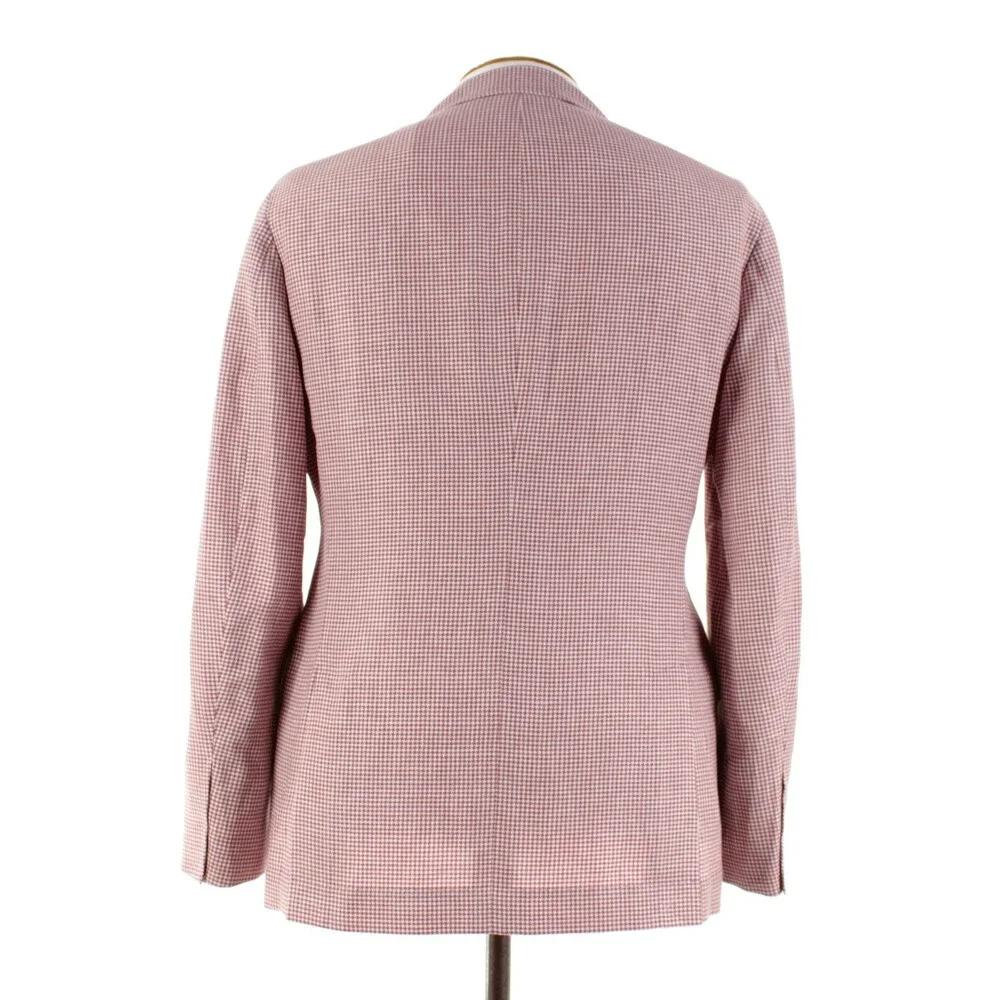 Brunello Cucinelli NWT Wool Blend Sport Coat Size 50 (40 US) In Burgundy & White